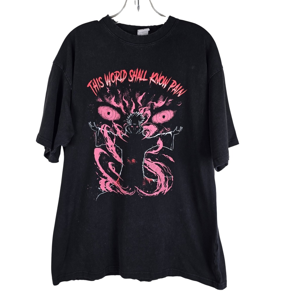 Vintage Style Naruto Pain Anime Streetwear Tee Shirt Size Large